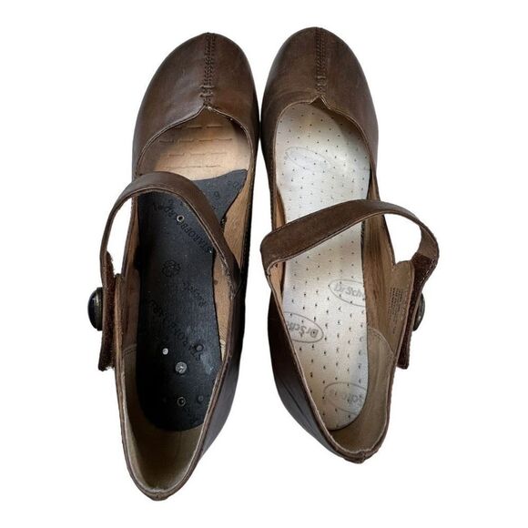 Taos Women's Slip-On Samba Leather Mary Jane Heeled Shoes Light Brown Size 9 - Picture 9 of 10